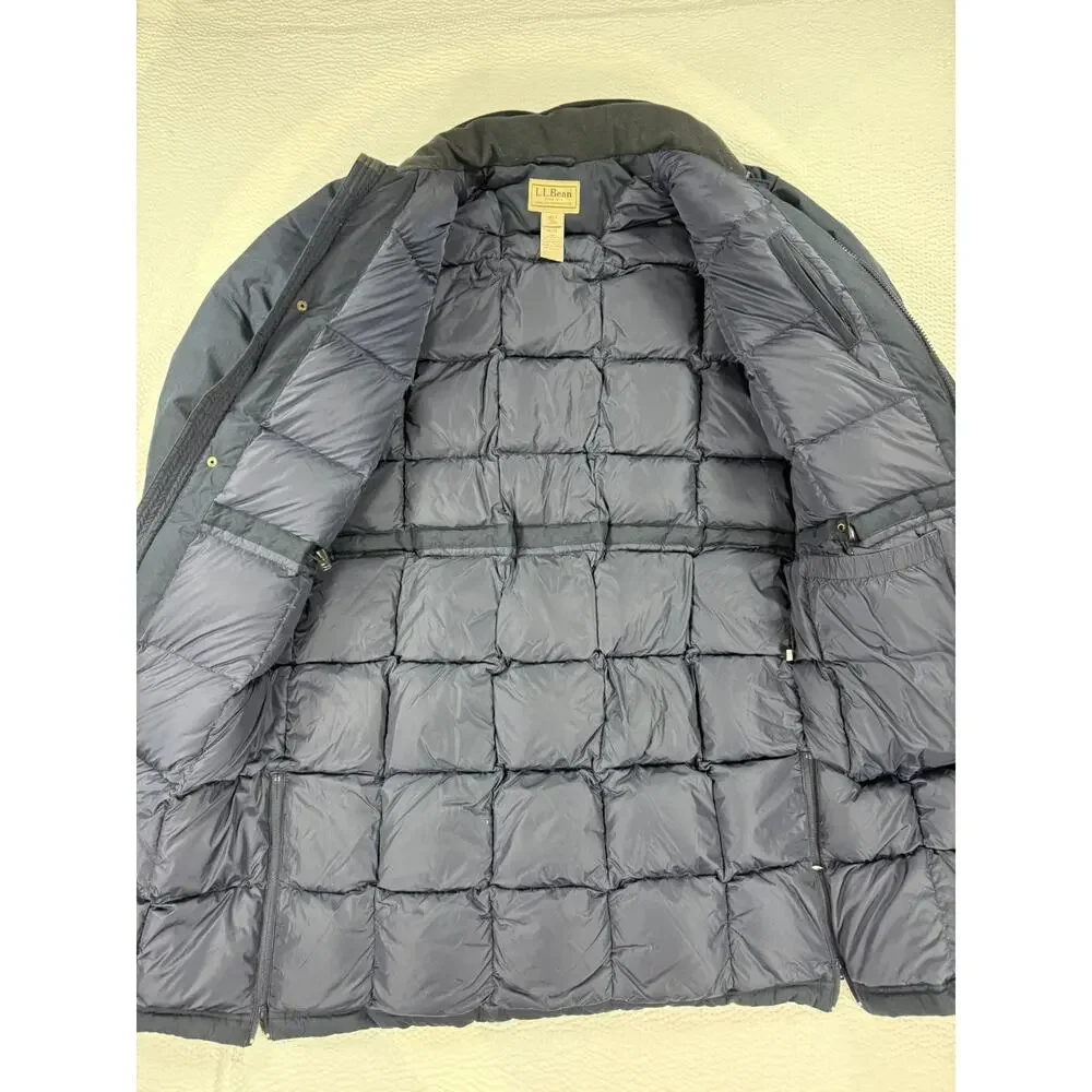 VINTAGE LL Bean Jacket Mens Large Tall Navy Parka Jacket Goose Down Gore Tex